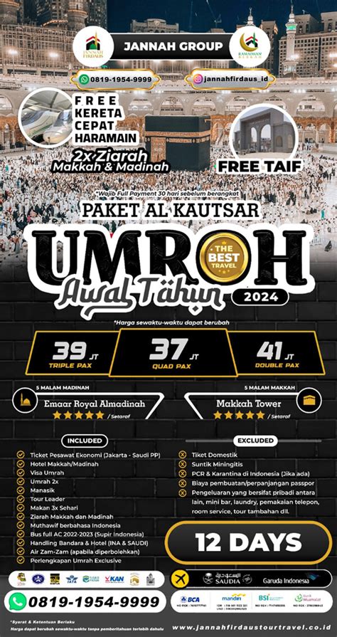 Paket Harga Umroh 2024 Murah Jannah Firdaus Tour Travel