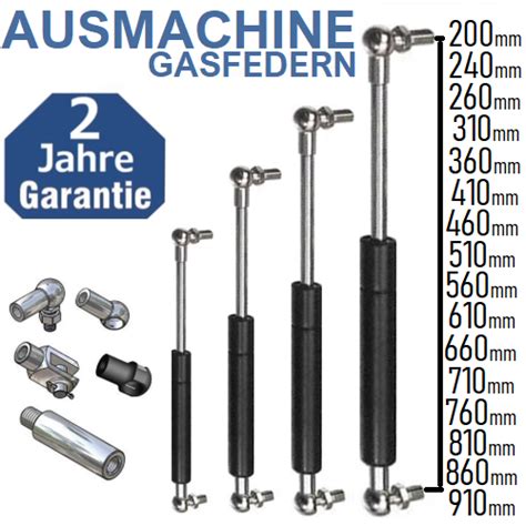 Gasdruckfeder Mit Kugelgelenk Gasfeder Universal Gasdruckdämpfer 60N