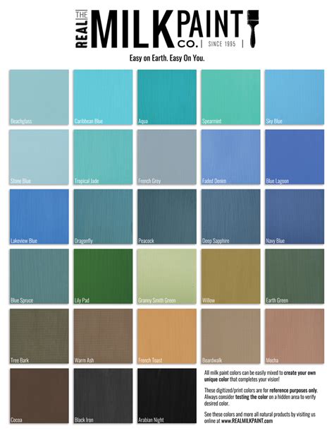 Real Milk Paint Color Chart - Easy on Earth Easy on You