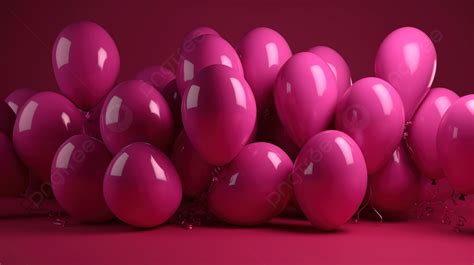 Pemodelan 3d Balon Warna Warni Dengan Warna Pink Ilustrasi 3d Dari