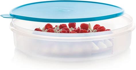 Amazon Tupperware 12 Pie Round Keeper Cake Taker Aqua Blue Home