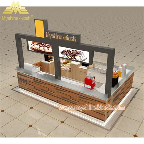 Custom Modern Shopping Mall Retail Wooden Food Kiosk Supplier