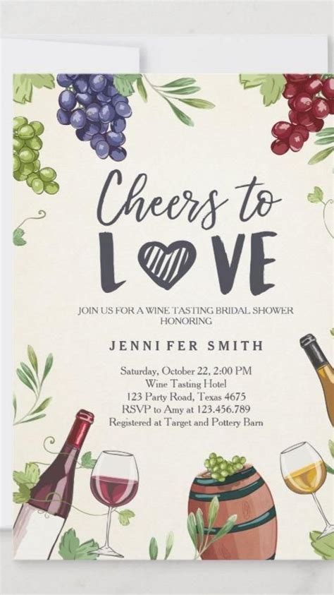 Cheers To Love Bridal Shower Invite Wine Tasting Zazzle Bridal Shower Invitations Bridal