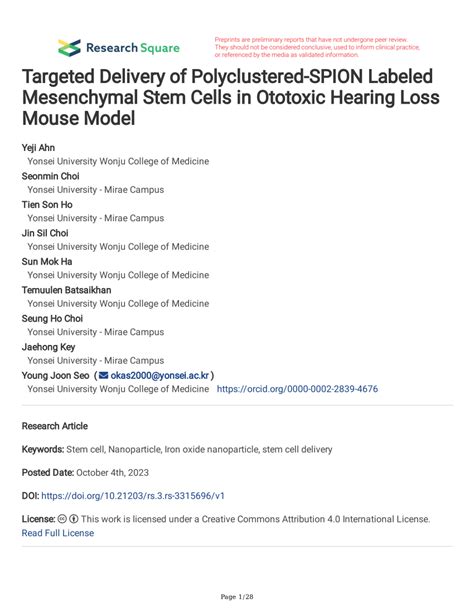 PDF Targeted Delivery Of Polyclustered SPION Labeled Mesenchymal Stem