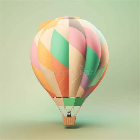 Colorful Hot Air Balloon In Pastel Background Travel And Adventure Concept Symbolizing Freedom