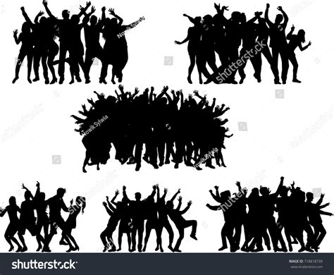 Dancing People Silhouettes Stock Vector (Royalty Free) 718818739 ...