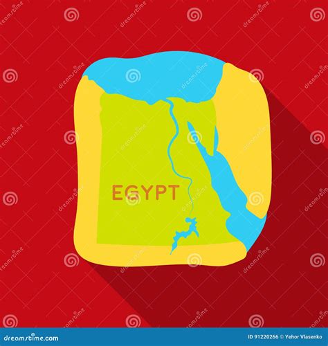 Territory Of Egypt Icon In Flat Style Isolated On White Background