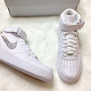 Men S Swarovski Nike Air Force With Swarovski Diamond Sneakers On