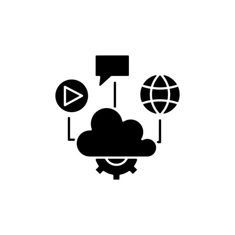 Cloud Computing Black Glyph Icon Files Storage And Sharing Computing