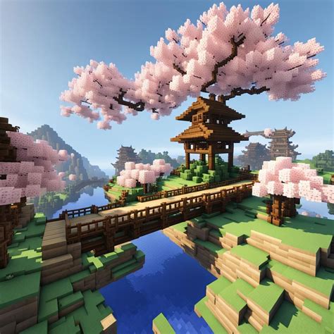 Minecraft Cherry Blossom Biome Ai Generated Artwork Nightcafe Creator