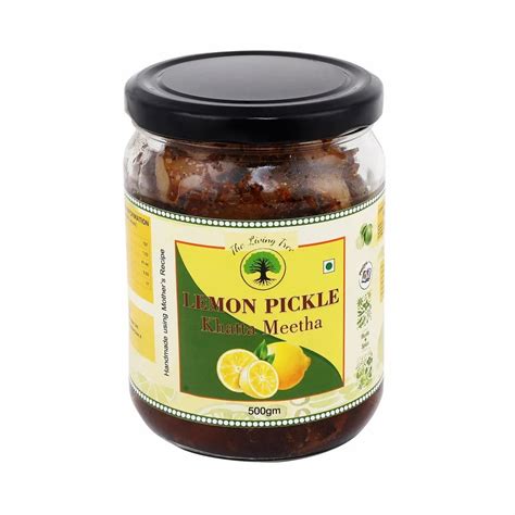 The Living Tree Homemade Lemon Pickle Khatta Meetha Nimbu Ka Achar