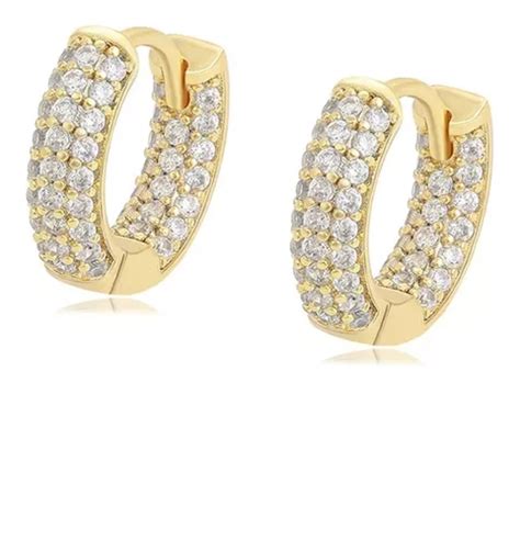 Aretes Oro 14k Lam Swarovski Arracada Mujer Regalo Diamantad Meses