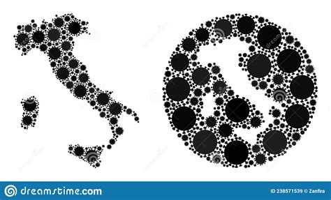 Mosaico Di Infezione Covid Inverso E Mappa Dell Italia Nera
