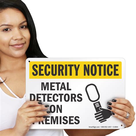 Security Notice Metal Detectors on Premises Sign, SKU: S-8501