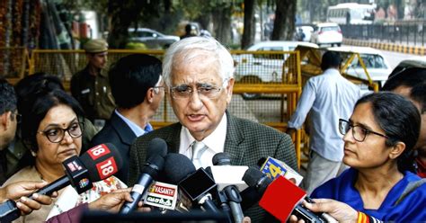 congress party leader salman khurshid addresses  media