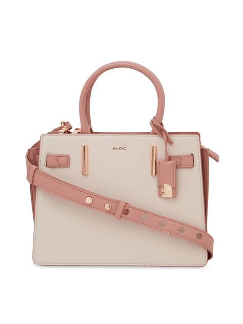 Buy ALDO Pink & Beige Textured Handheld Bag - Handbags for Women ...