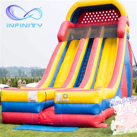 20 FT Large Outdoor Amusement Park Inflatable Slide Dual Lane Bounce