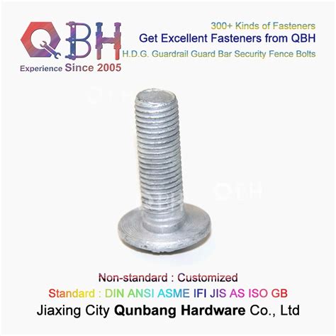 Qbh Customized Hdg H D G Hot Dip Galvanizing Highway Guard Rail Bolt China Highway Guard