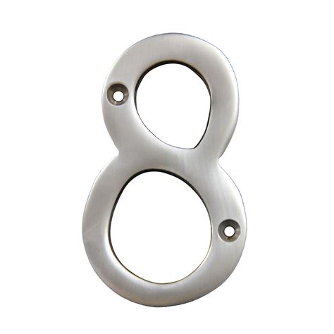 Number Br Brass Modern Curvy House Number Satin Chrome Finish