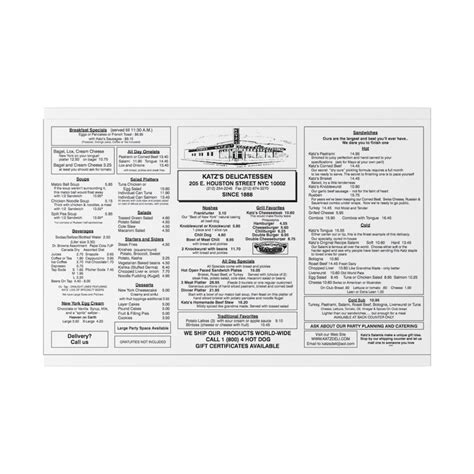 Katz's Deli Menu Stretched Canvas Art - Etsy