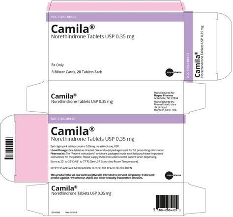 Camila Package Insert Prescribing Information