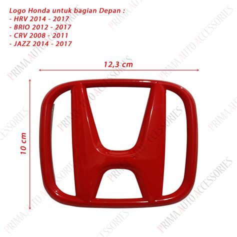 Jual Emblem Logo Honda BRIO HRV JAZZ CIVIC 12 3 Cm X 10 Cm Depan