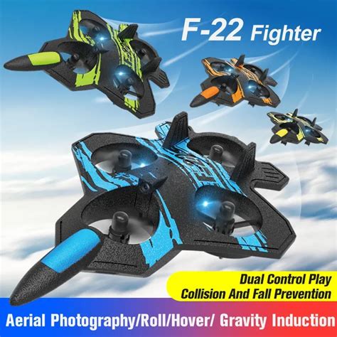 F22 пенопластовый радиоуправляемый самолет с камерой 4K 360 ° трюки ...