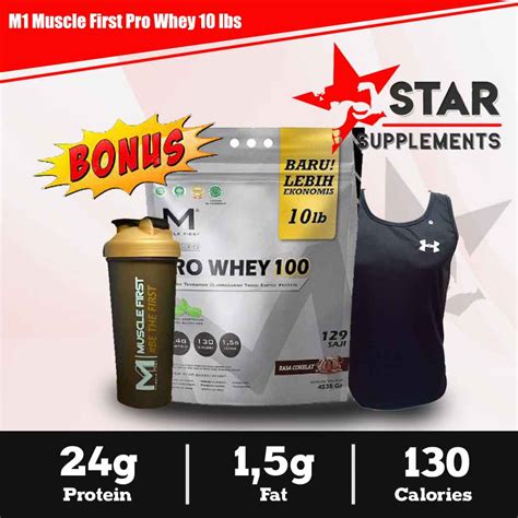 Jual M1 Muscle First Pro Whey 100 Protein 10 Lbs 4535gr 10 Lb 10lbs 10lb Bpom Shopee Indonesia