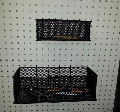 Everbilt Steel Mesh Pegboard Basket In Black2 Pack 24265 The Home