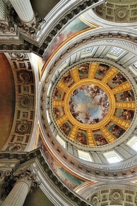 Interior of the Dome of Les Invalides Stock Photo - Image of gold ...