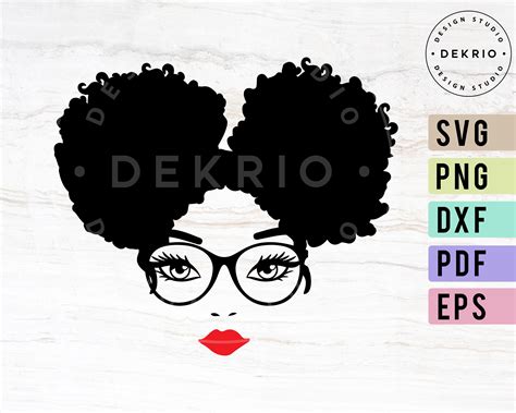 Afro Puff Girl Svg Black Woman With Glasses Svg Black Woman Svg Afro