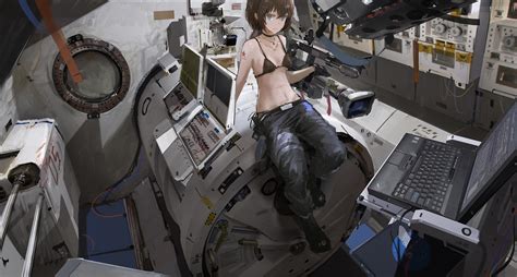 Wallpaper Anime Girls Artwork Digital Art Space Science Fiction