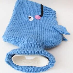 Blue Whale Hot Water Bottle Cover Knitting Pattern Fits A 2 Litre Hot Water Bottle Perfect For