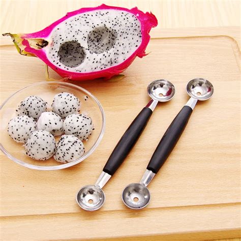 1 Piece Round Dual Head Fruit Spoon Small Pitaya Fruit Watermelon Ball