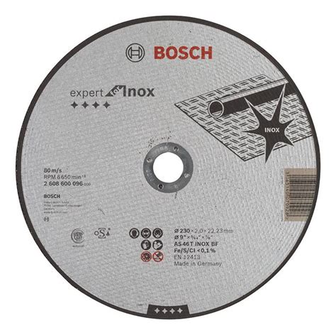 Bosch Disque Tron Onner Moyeu Plat Expert For Inox As T Inox