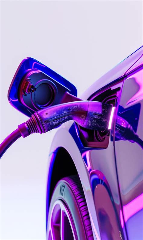 Futuristic Luxury Car Charging At Power Supply Station Shiny Luxury Ev