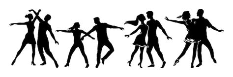 Premium Vector Silhouettes Of Dancing Couple Dancing Man And Woman