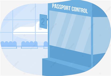 Ilustración Vectorial 2d Aislada Del Control De Pasaportes En Un