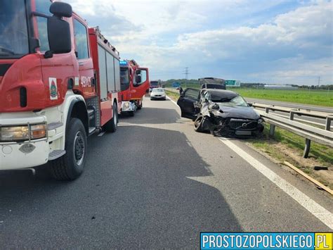 Wypadek Na Opolskim Odcinku Autostrady A4 Zderzenie Volvo Z