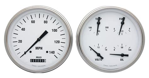 4 5 8 Speedo Quad Two Gauge Set White Hot Series Affordable