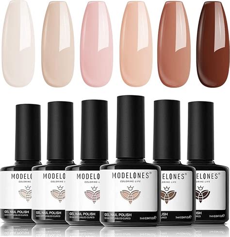 Modelones Gel Nail Polish Colors Nude Gel Polish All Seasons Skin Tones Pink Neutral Brown