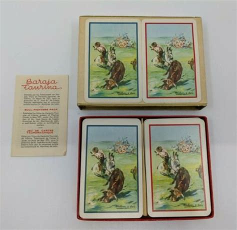 Vintage Double Deck Playing Cards W Case Heraclio Fournier Vitoria Made