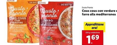 Gusto Pronto Cous Cous Con Verdure O Farro Alla Mediterranea Offerta Di