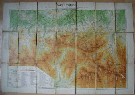 TATRY POLSKIE MAPA ŚRODKOWEJ CZĘŚCI TATR wydanie siódme 1932 rok