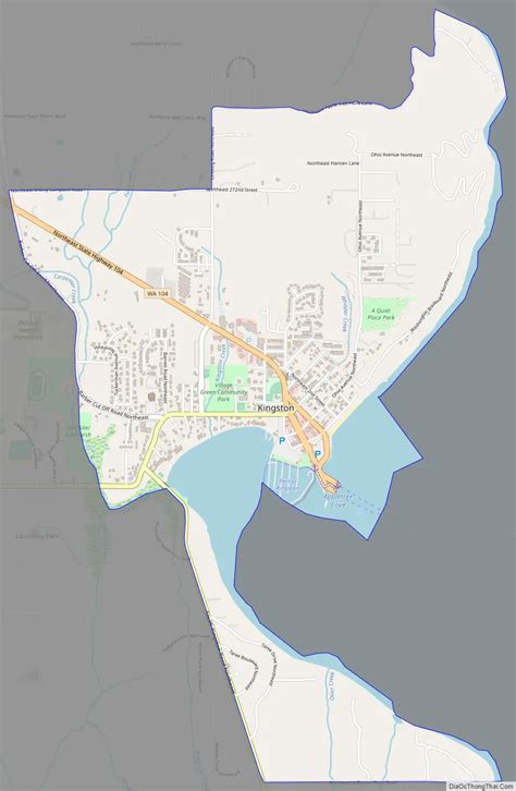 Map of Kingston CDP, Washington - Thong Thai Real