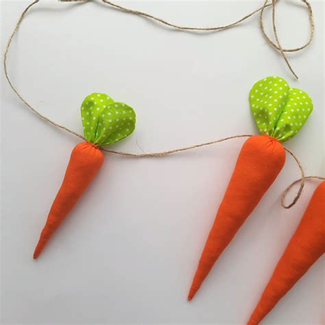 Carrot Garland Easter Fabric Carrots Decorations Handmade Etsy