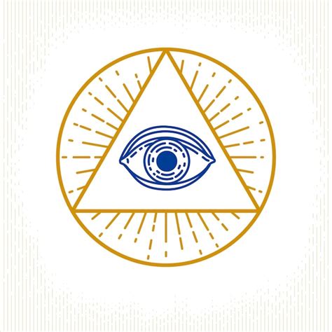 Premium Vector All Seeing Eye Of God In Sacred Geometry Triangle