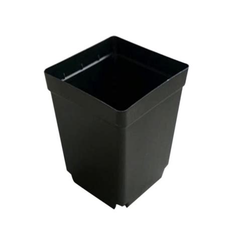 100 pièces de pots de fleurs jetables carrés en plastique noir