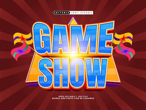 premium vector editable text effect game show