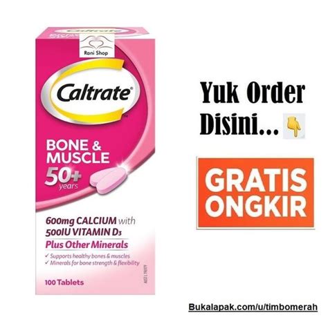 Jual Caltrate Bone Muscle 50 Plus Years 600mg Calcium 500 Iu Vitamin D3